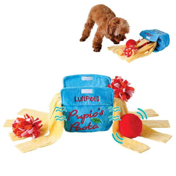 LuftPets Pupio's Pasta Snuffle Toy —A Delicious Puzzle of Fun for Dogs, andCats