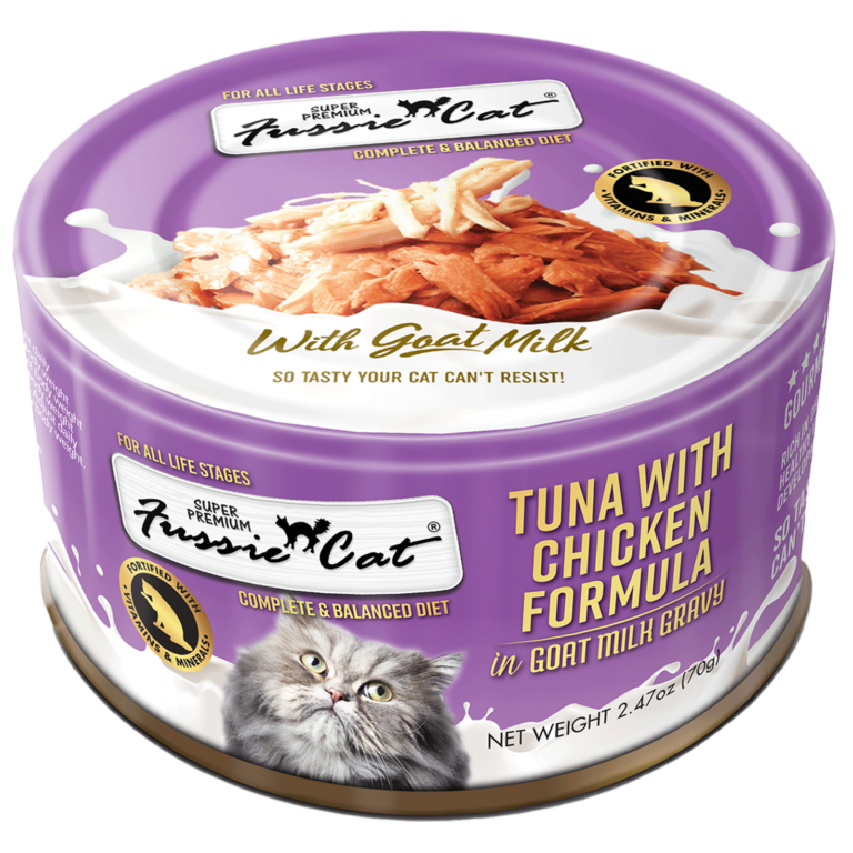 Fussie Cat Tuna with Chicken in Goat Milk Canned Wet Cat Food 2.47oz