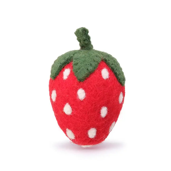 Catnip Infused Wool Strawberry Cat Toy
