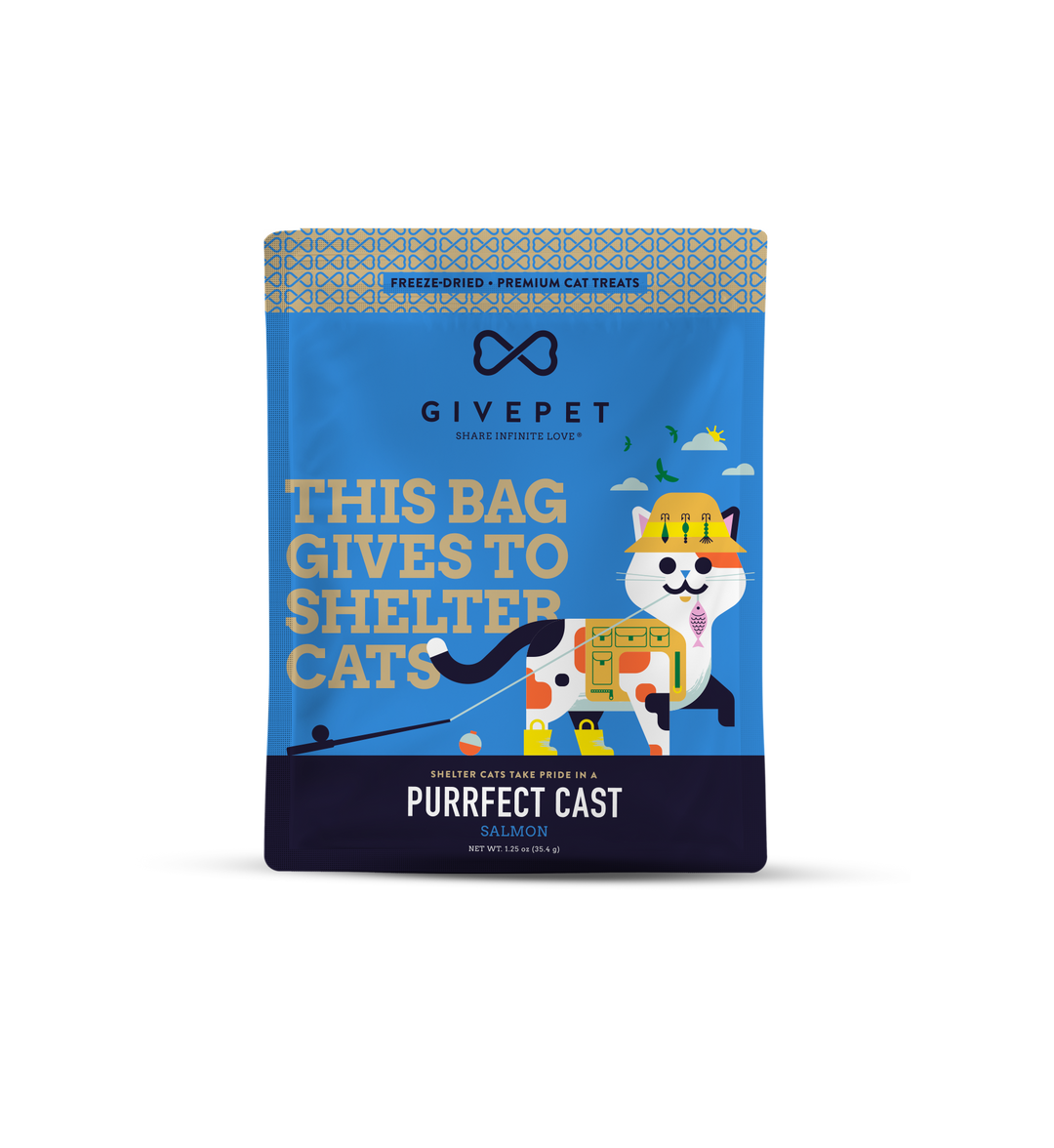 Give Pet Purrfect Cast Freeze Dried Salmon Cat Treats 1.25oz