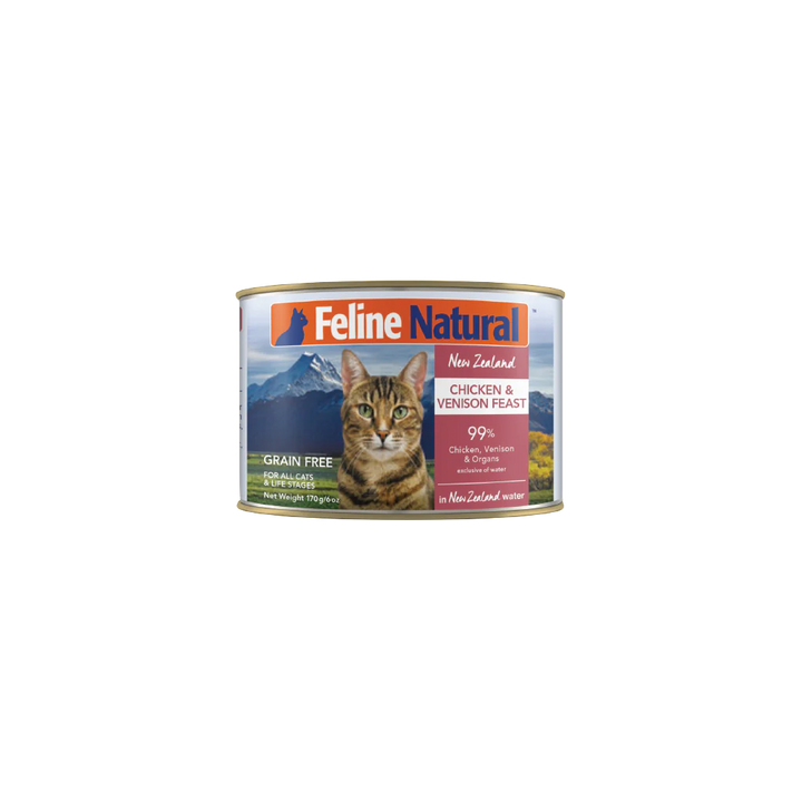 Feline Natural Grain Free Chicken & Venison Canned Wet Food for Cats 6oz
