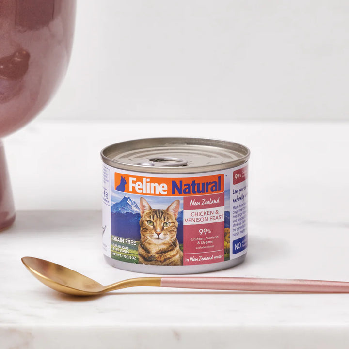 Feline Natural Grain Free Chicken & Venison Canned Wet Food for Cats 6oz