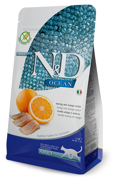Farmina N&D Ocean Adult Cat Food Orange & Herring 3.3lb