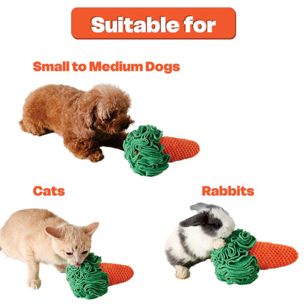 LuftPets Snuffle Carrotz—The Ultimate Carrot Puzzle Sniff Toy for Dogs and Cats