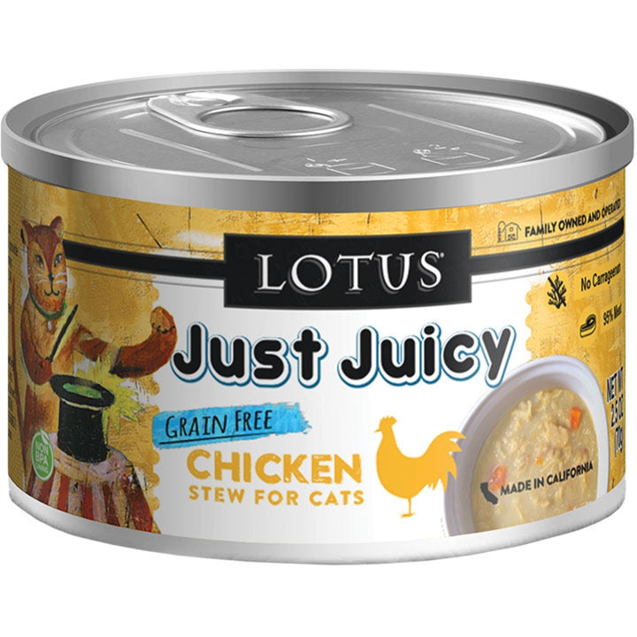 Lotus Cat Just Juicy Chicken Stew Canned Wet Cat Food 2.5oz