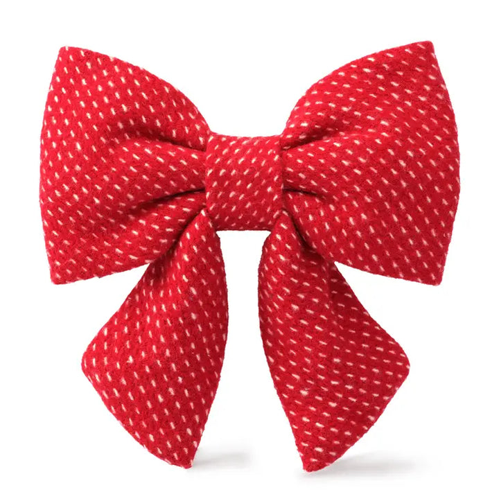 Berry Stitch Flannel Lady Bow Attachment for Collar
