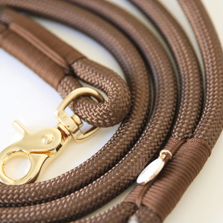 Brown Braided Rope Dog Leash