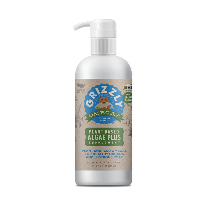 Grizzly Vegan Algae Plus Omega 3-6-9 Algal Supplement For Dogs & Cats 16oz