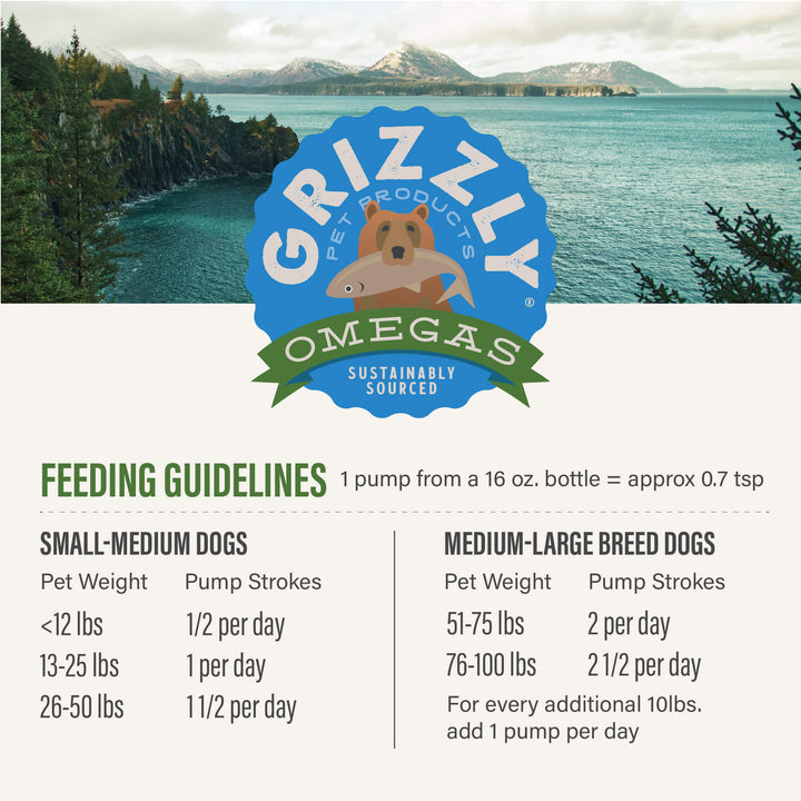 Grizzly Vegan Algae Plus Omega 3-6-9 Algal Supplement For Dogs & Cats 16oz