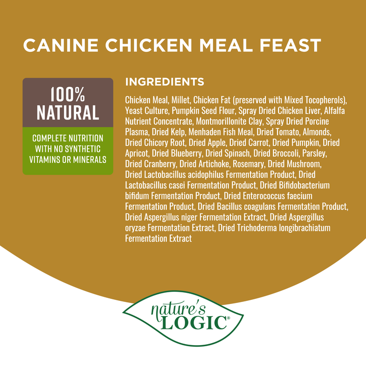Nature's Logic Canine Chicken Meal Feast All Life Stages Dry Dog Food 25lb