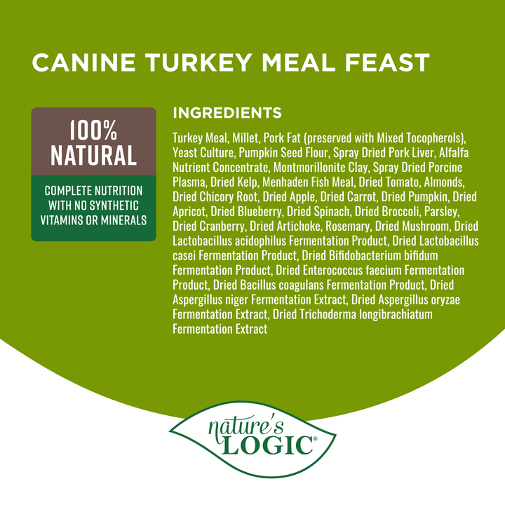 Nature's Logic Canine Turkey Meal Feast All Life Stages Dry Dog Food 25lb