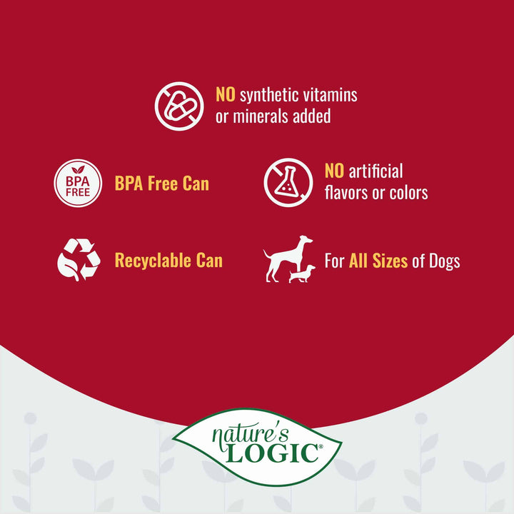 Nature's Logic Beef Feast All Life Stages Grain Free Canned Wet Dog Food 13.2oz