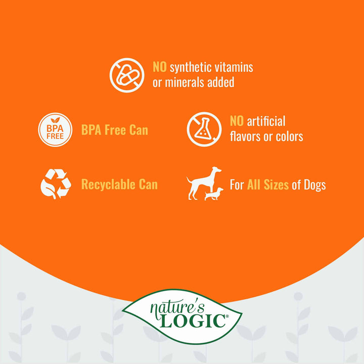 Nature's Logic Duck & Salmon Feast All Life Stages Grain Free Canned Wet Dog Food 13.2oz