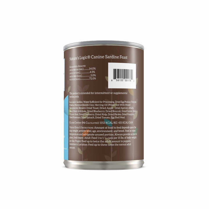 Nature's Logic Sardine Feast All Life Stages Grain Free Canned Wet Dog Food 13.2oz