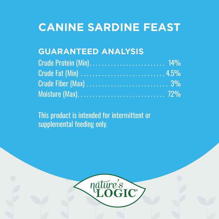 Nature's Logic Sardine Feast All Life Stages Grain Free Canned Wet Dog Food 13.2oz