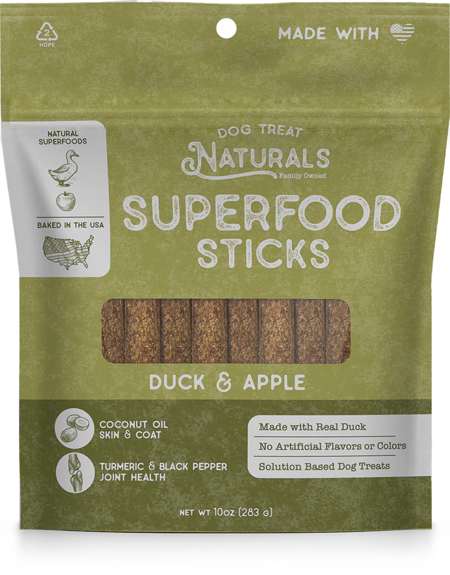 Duck and Apple Superfood Sticks for Dogs 10oz