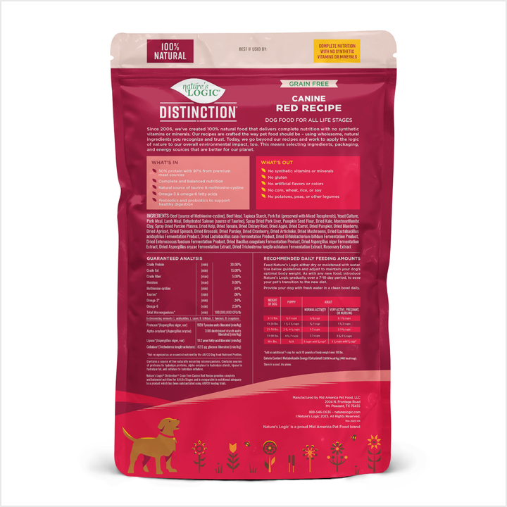 Nature's Logic Distinction Grain Free Red Recipe All Life Stages Dry Dog Food 4.4lb