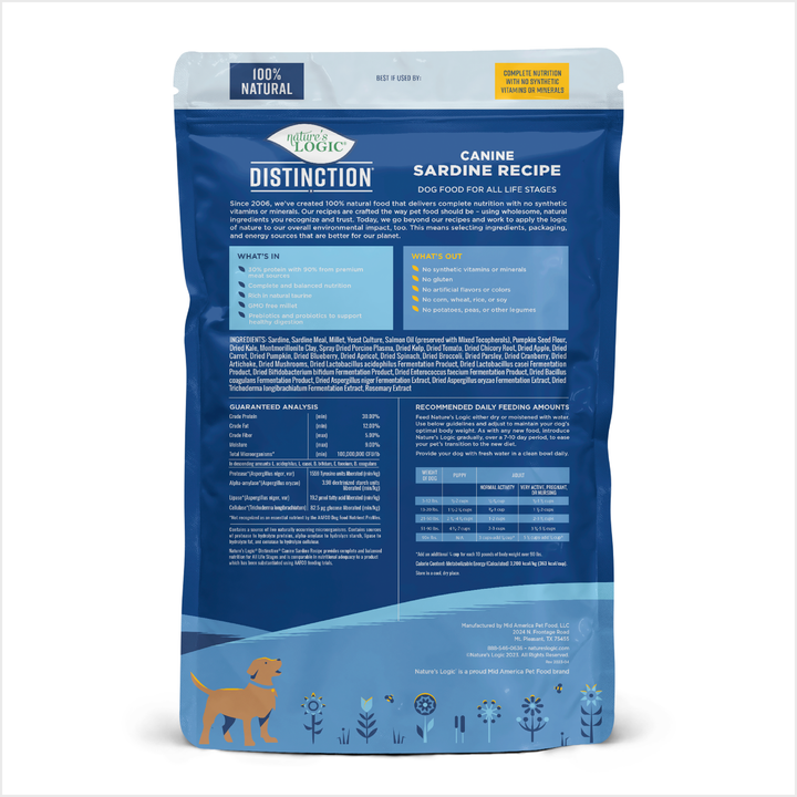 Nature's Logic Distinction Sardine All Life Stages Dry Dog Food 24lb