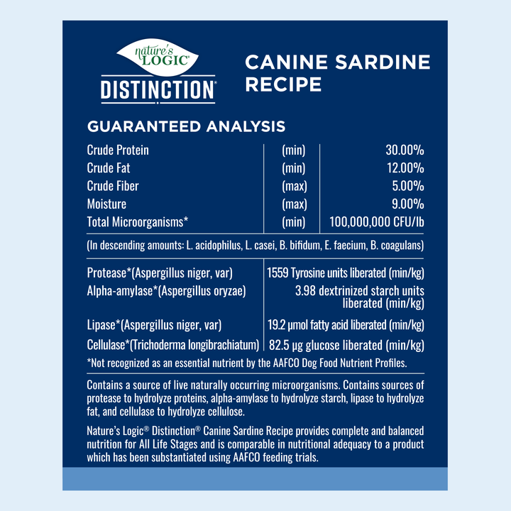 Nature's Logic Distinction Sardine All Life Stages Dry Dog Food 24lb