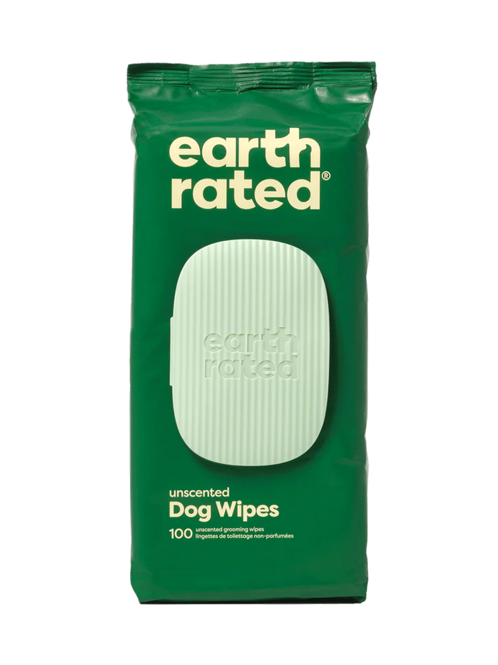 Earth Rated Unscented Compostable Dog Grooming Wipes 100 count