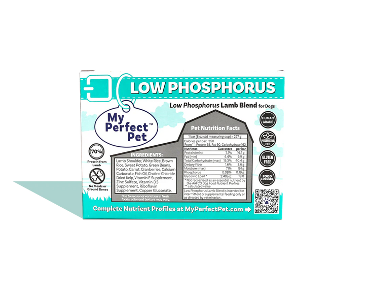 My Perfect Pet Dog Frozen Low Phosphorus Lamb and Rice 4LB