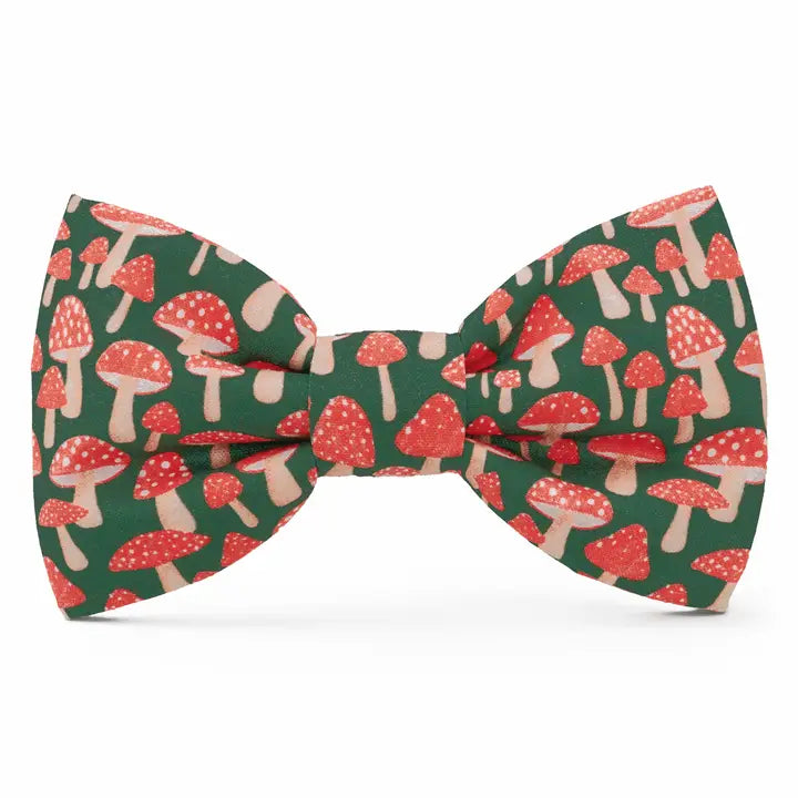 Mushroom Meadow Bow Tie Attachment for Collar
