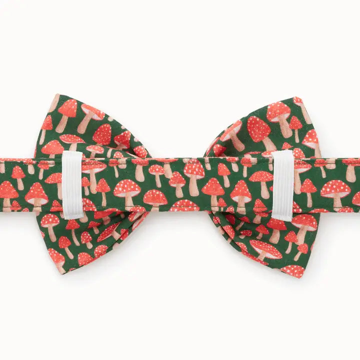 Mushroom Meadow Bow Tie Attachment for Collar