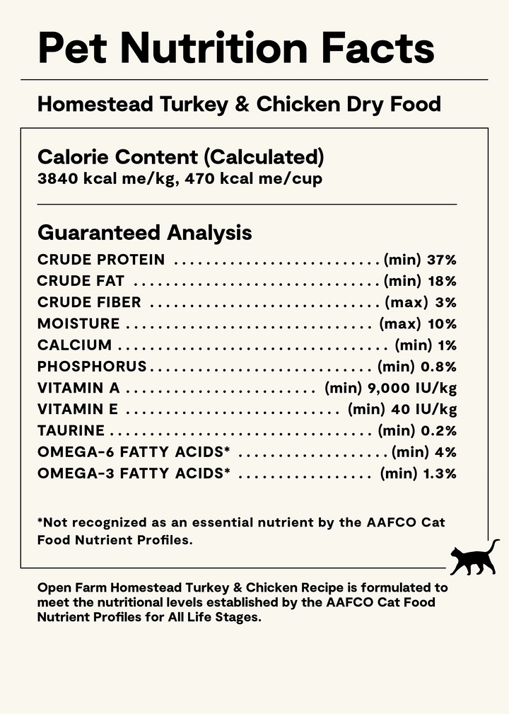 Open Farm Cat Grain Free Homestead Turkey & Chicken Dry Cat Food 4lb