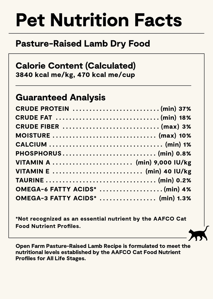Open Farm Cat Grain Free Pasture Raised Lamb Dry Cat Food 4lb