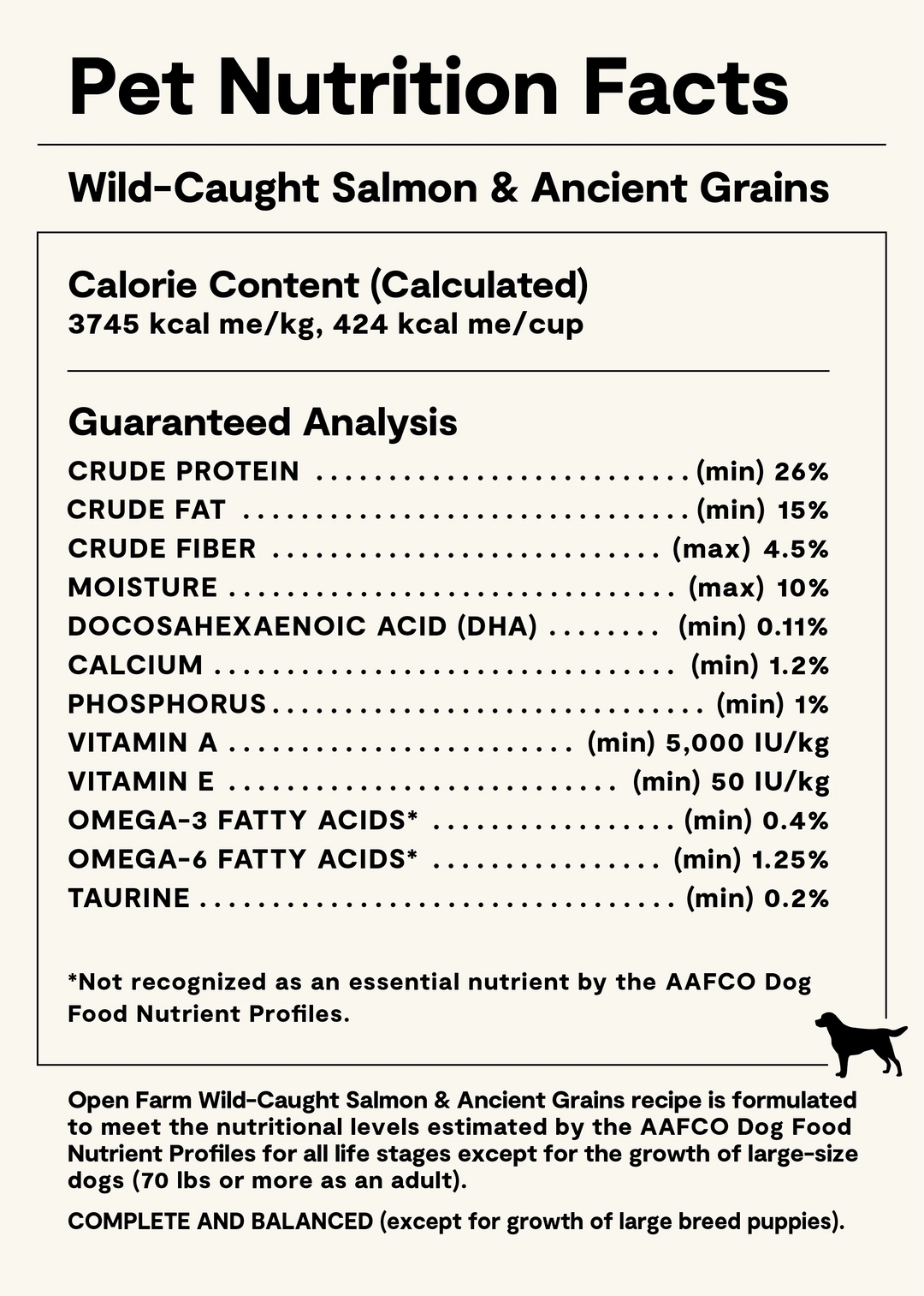 Open Farm Dog Ancient Grain Wild Caught Salmon Dry Dog Food 22lb