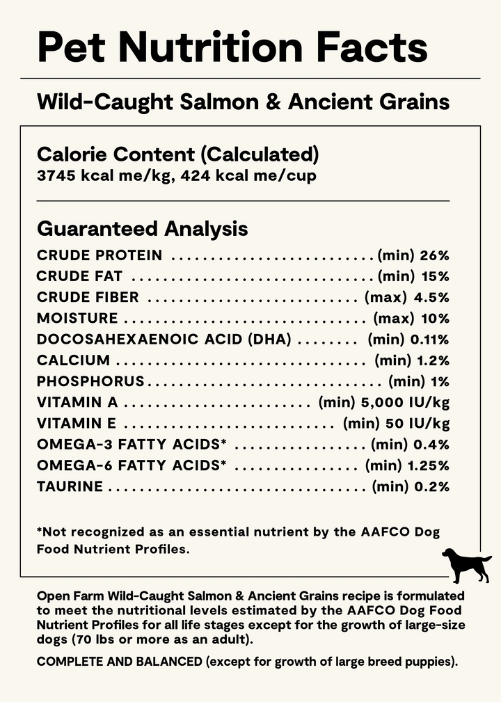 Open Farm Dog Ancient Grain Wild Caught Salmon Dry Dog Food 22lb