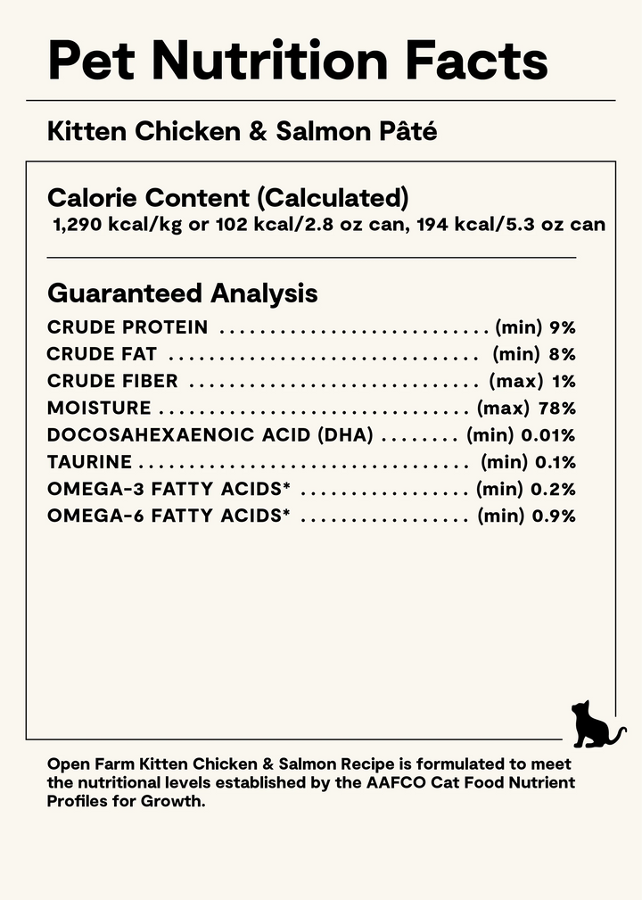 Open Farm Cat Grain Free Chicken and Salmon Paté Wet Food For Kittens 5.3oz