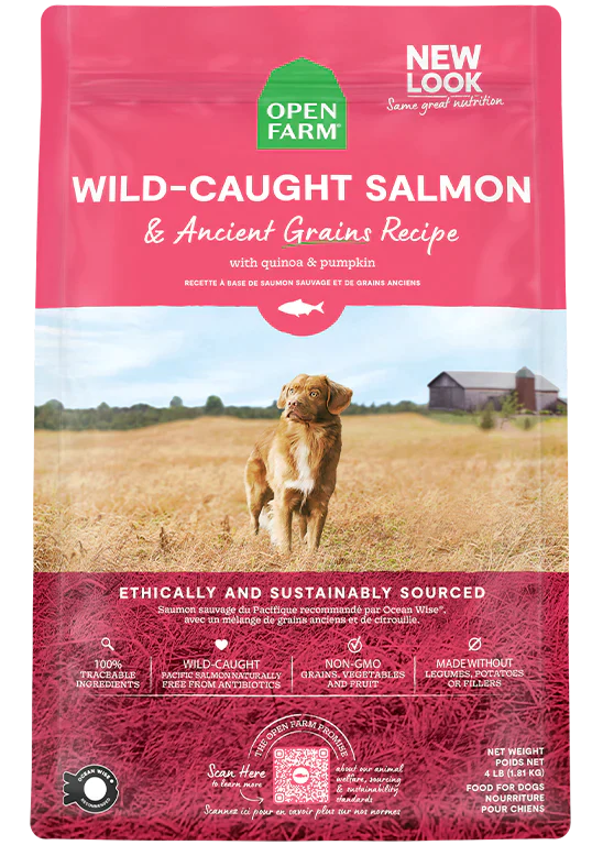 Open Farm Dog Ancient Grain Wild Caught Salmon Dry Dog Food 22lb