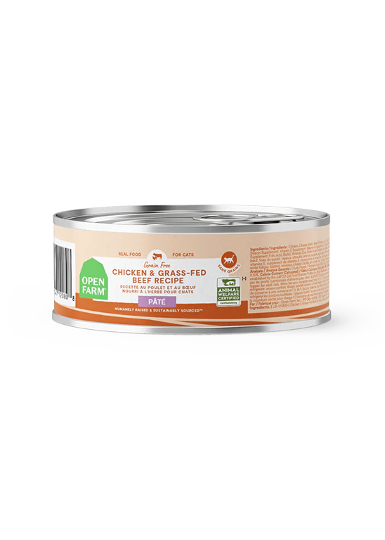 Open Farm Cat Grain Free Chicken and Beef Paté Wet Cat Food 5.3 oz