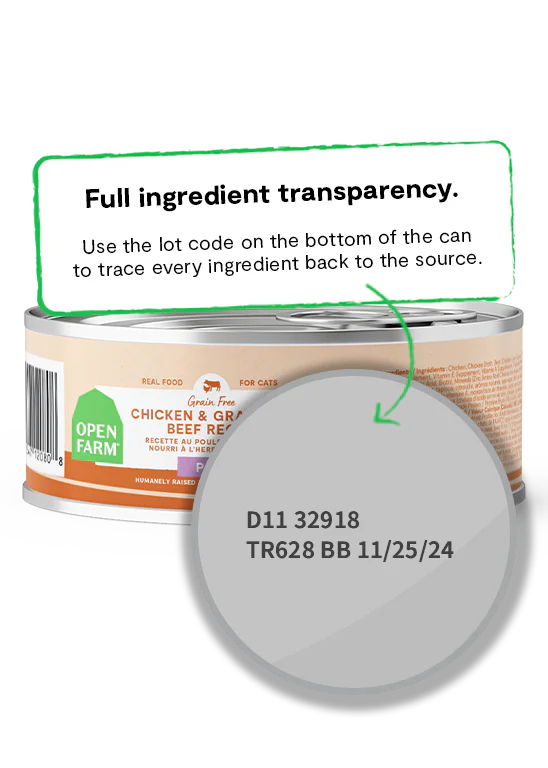 Open Farm Cat Grain Free Chicken and Beef Paté Wet Cat Food 5.3 oz