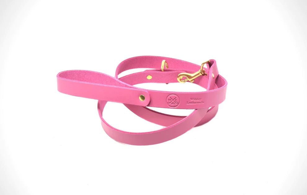 Premium Pink Leather Leash