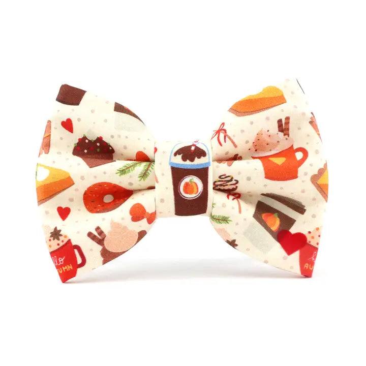 Pumpkin Spice Bow Tie Attachment for Collar
