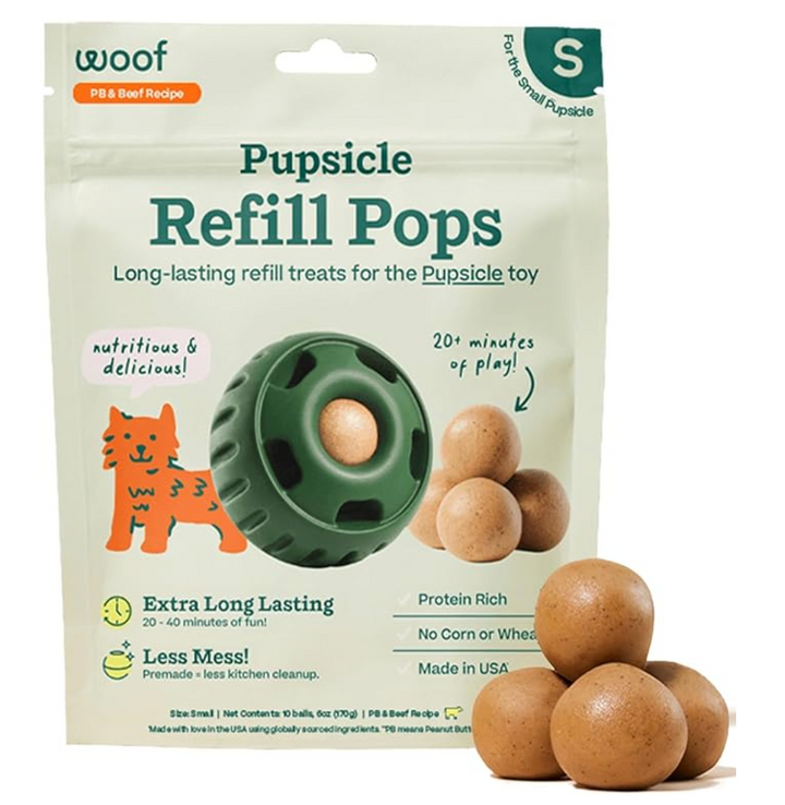 Woof Pupsicle Pops Long Lasting Treat Refills for Small Pupsicle Dog Toy 6oz
