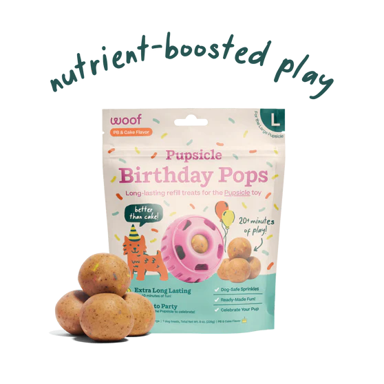 Woof Pupsicle Birthday Pops Long Lasting Treat Refills for Large Pupsicle Dog Toy 8oz