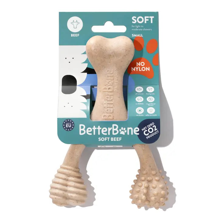 Betterbone Soft Density Beef Flavor Chew Bone Toy, Small