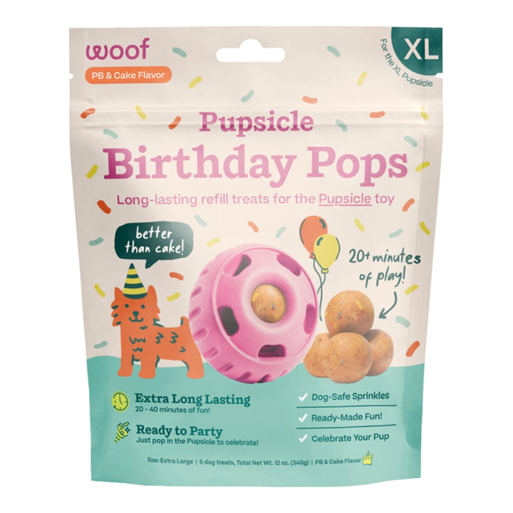 Woof Pupsicle Birthday Pops Long Lasting Treat Refills for Extra Large Pupsicle 12oz