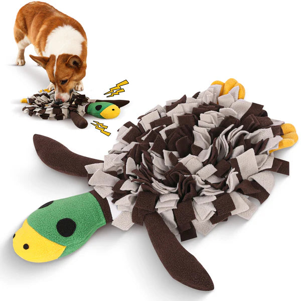 LuftPets Squeaky Duck Snuffle Mat for Dogs – 2-in-1 Toy & Foraging Fun