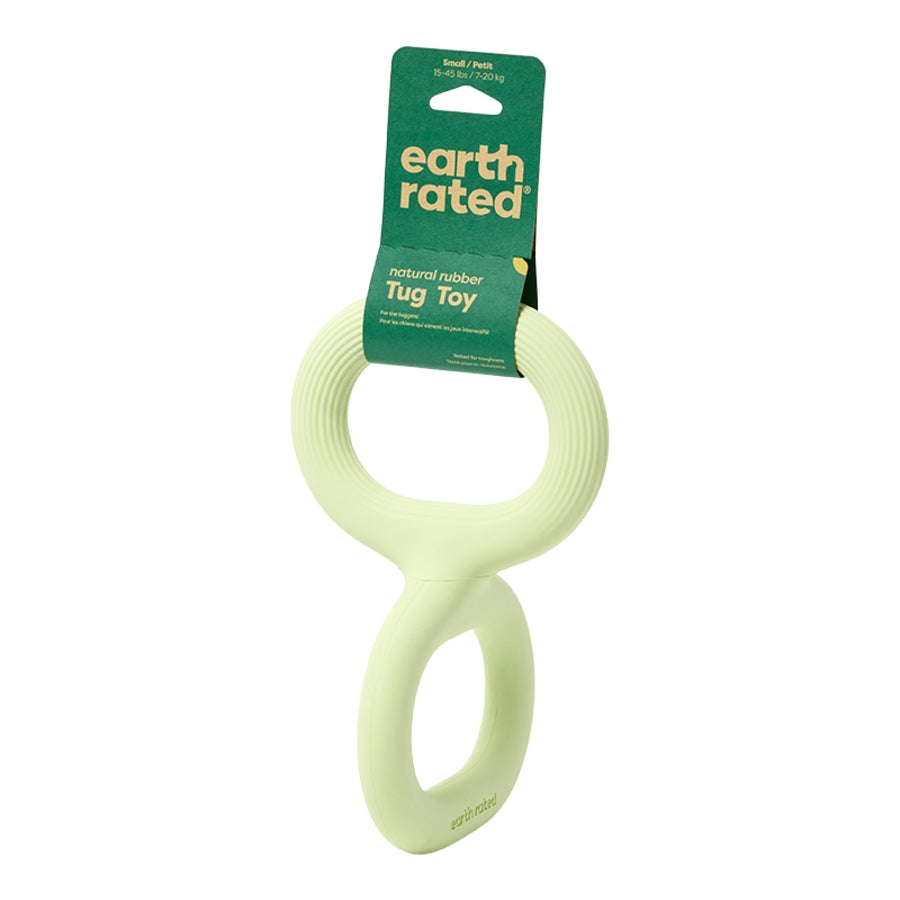 Earth Rated Green Rubber Tug Dog Toy Small