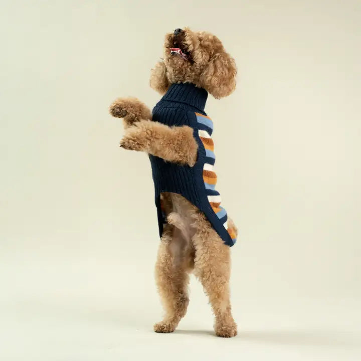 Alqo Wasi Navy Stripes Alpaca Blend Sweater