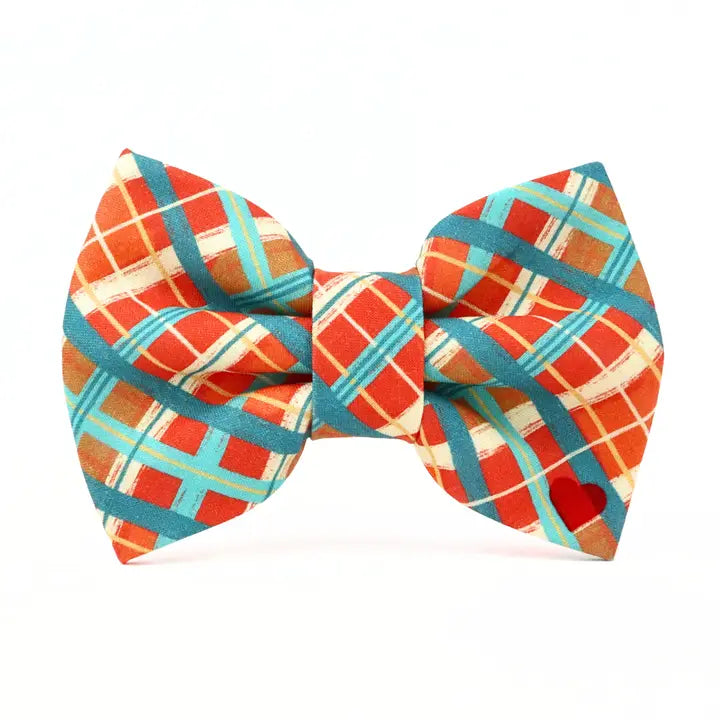 Fall Plaid Bow Tie Attachment for Collar