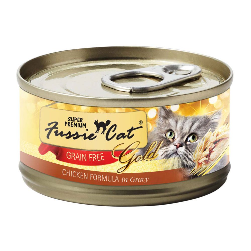 Fussie Cat Gold Chicken in Gravy Canned Wet Cat Food 2.82oz