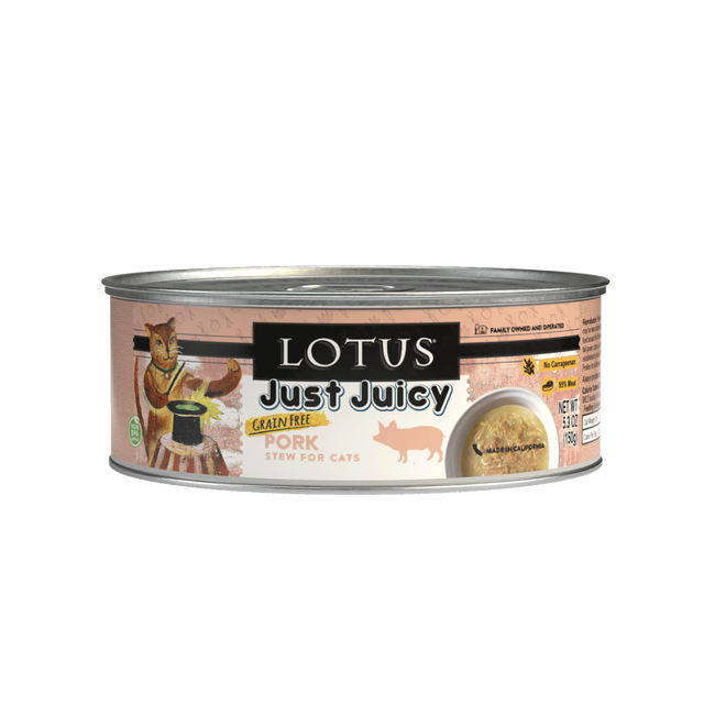 Lotus Cat Just Juicy Pork Stew Canned Wet Cat Food 2.5oz