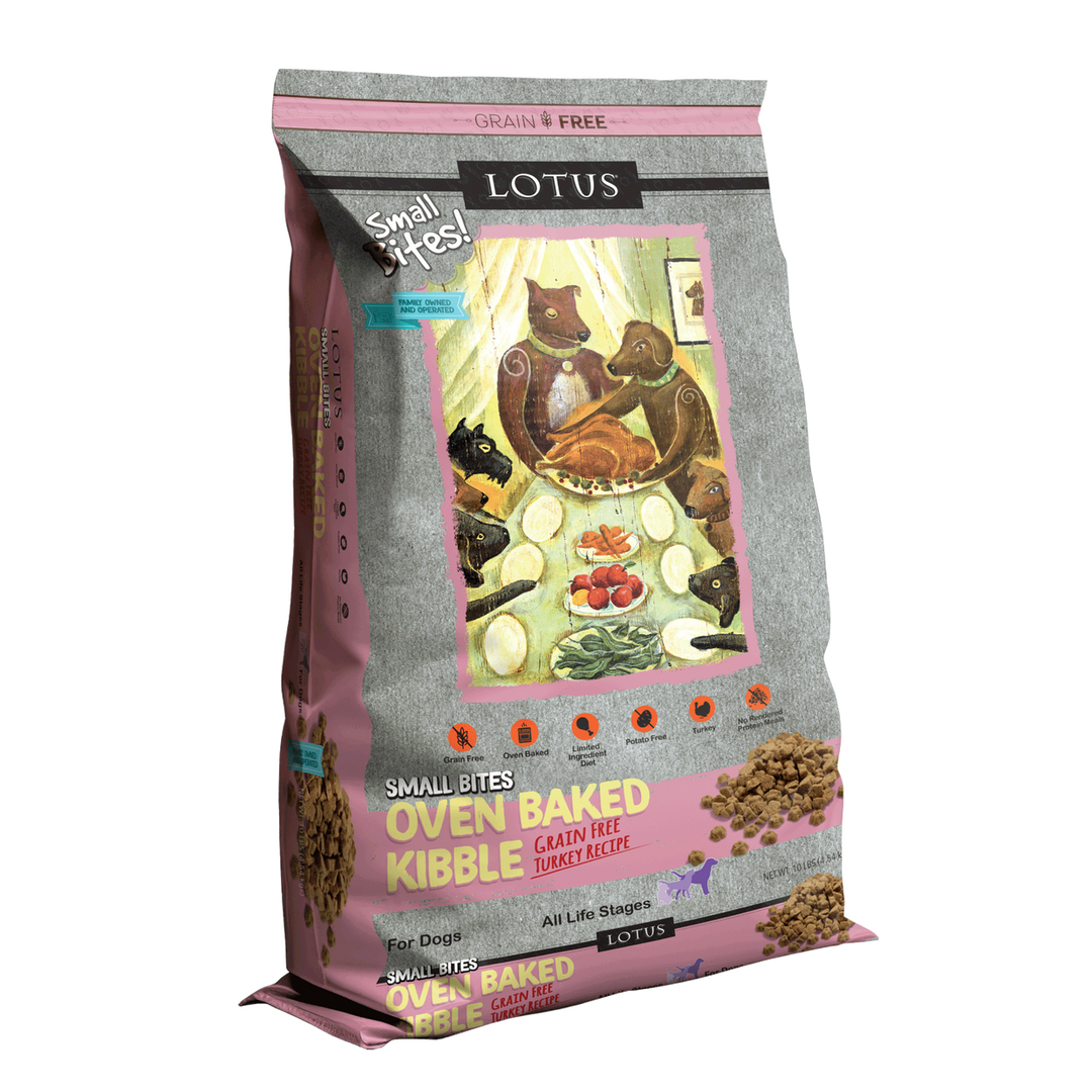 Lotus Oven Baked Small Bites Grain Free Turkey Dry Dog Food 4lb