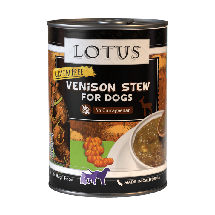 Lotus Dog Grain Free Venison Stew Recipe Canned Wet Dog Food 12.5oz