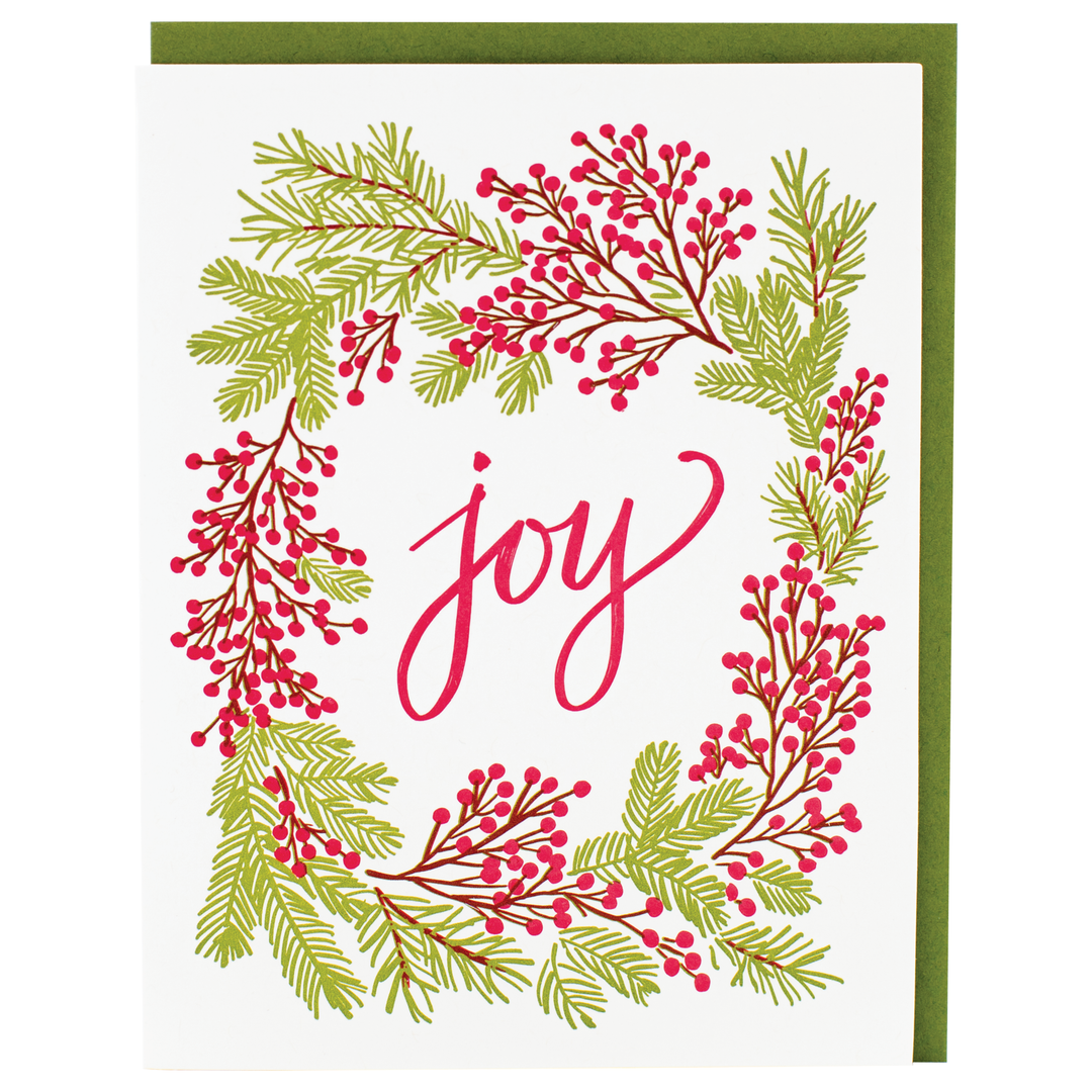 Smudge Ink - Joy Berry Wreath Christmas Card